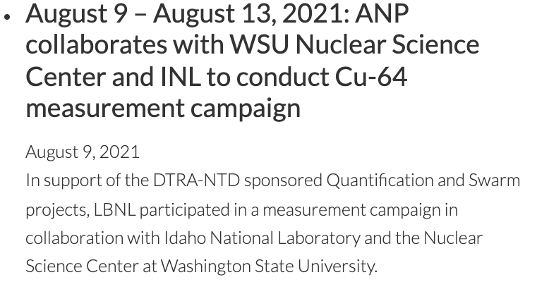 ANP Collaborates with WSU and INL
